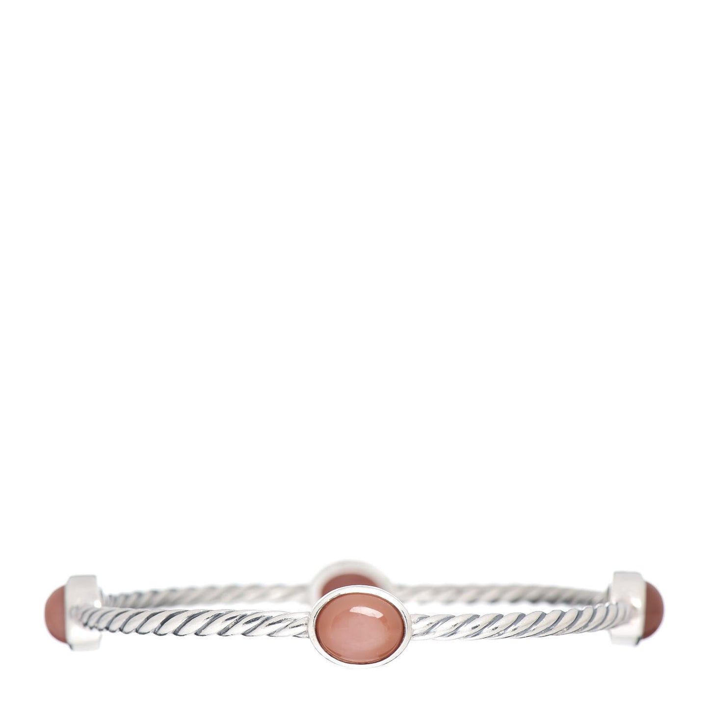 Sterling Silver Moonstone Color Classics 4 Station Bangle Bracelet