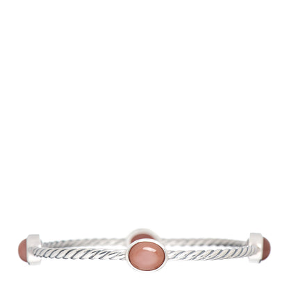 David Yurman Sterling Silver Moonstone Color Classics 4 Station Bangle Bracelet 1 of 4