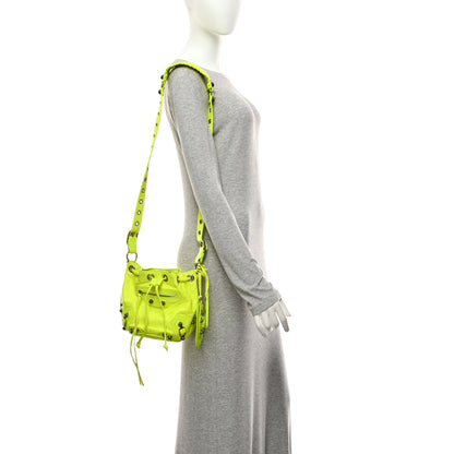 Balenciaga Agneau Arena Le Cagole Bucket Bag XS Fluo Yellow 2 of 10
