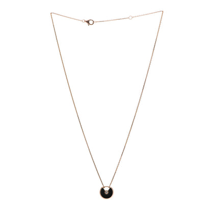 Cartier 18K Pink Gold Diamond Black Onyx XS Amulette de Cartier Pendant Necklace 3 of 5