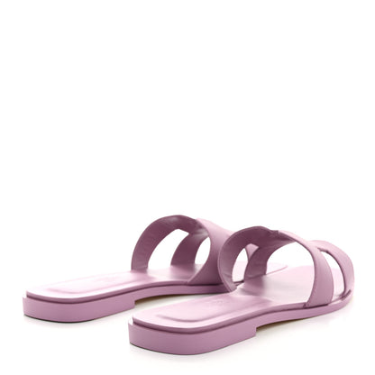 Hermes Calfskin Oran Sandals 38.5 Bruyère 4 of 9