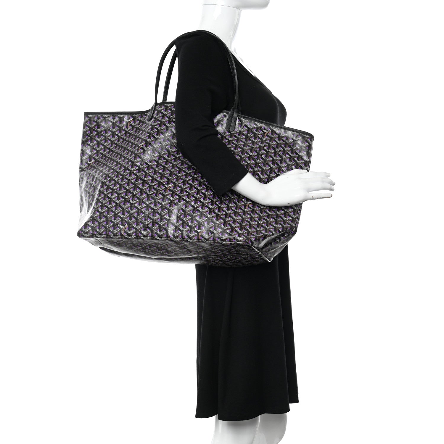 Goyard Goyardine Saint Louis Claire Voie GM Black Purple 2 of 11