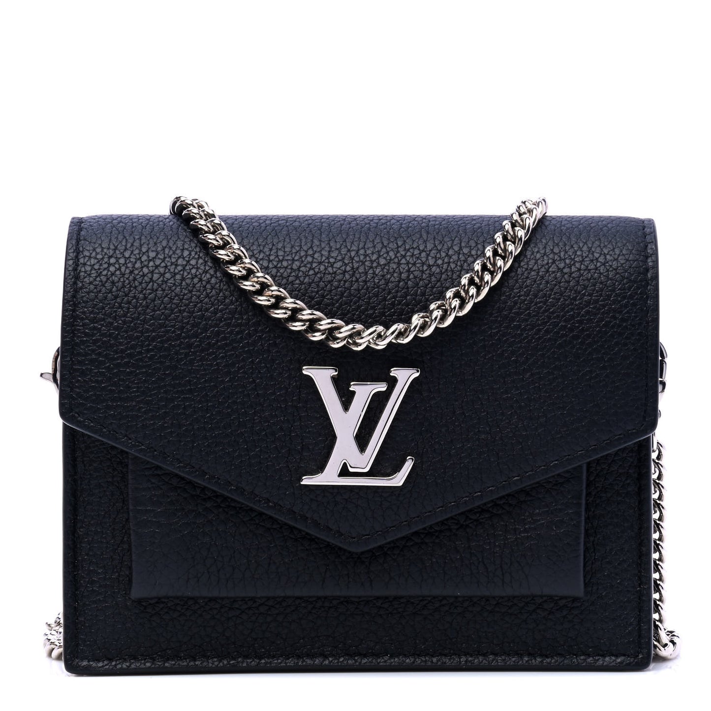 Soft Calfskin Mini My Lockme Chain Pochette Black