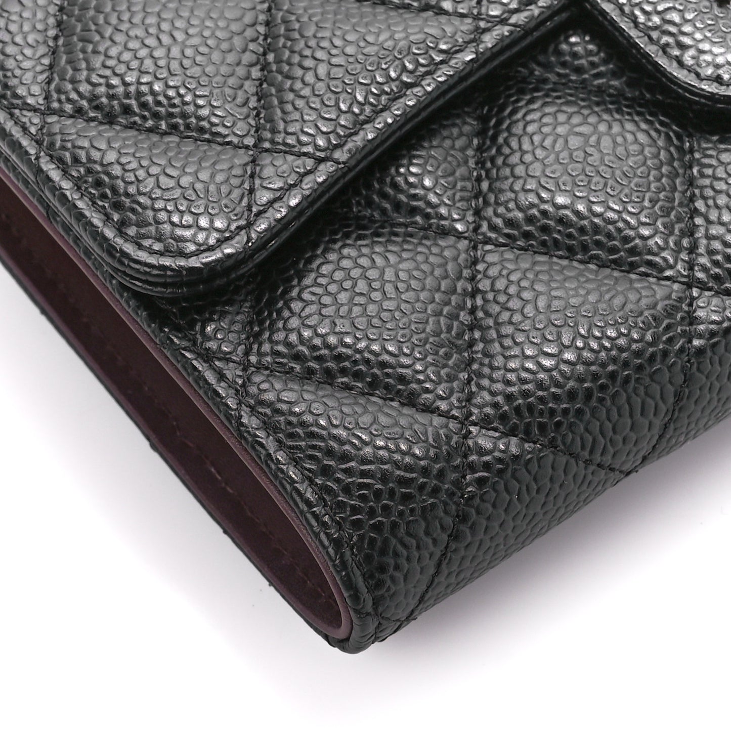 Caviar Quilted Large Flap Wallet Black