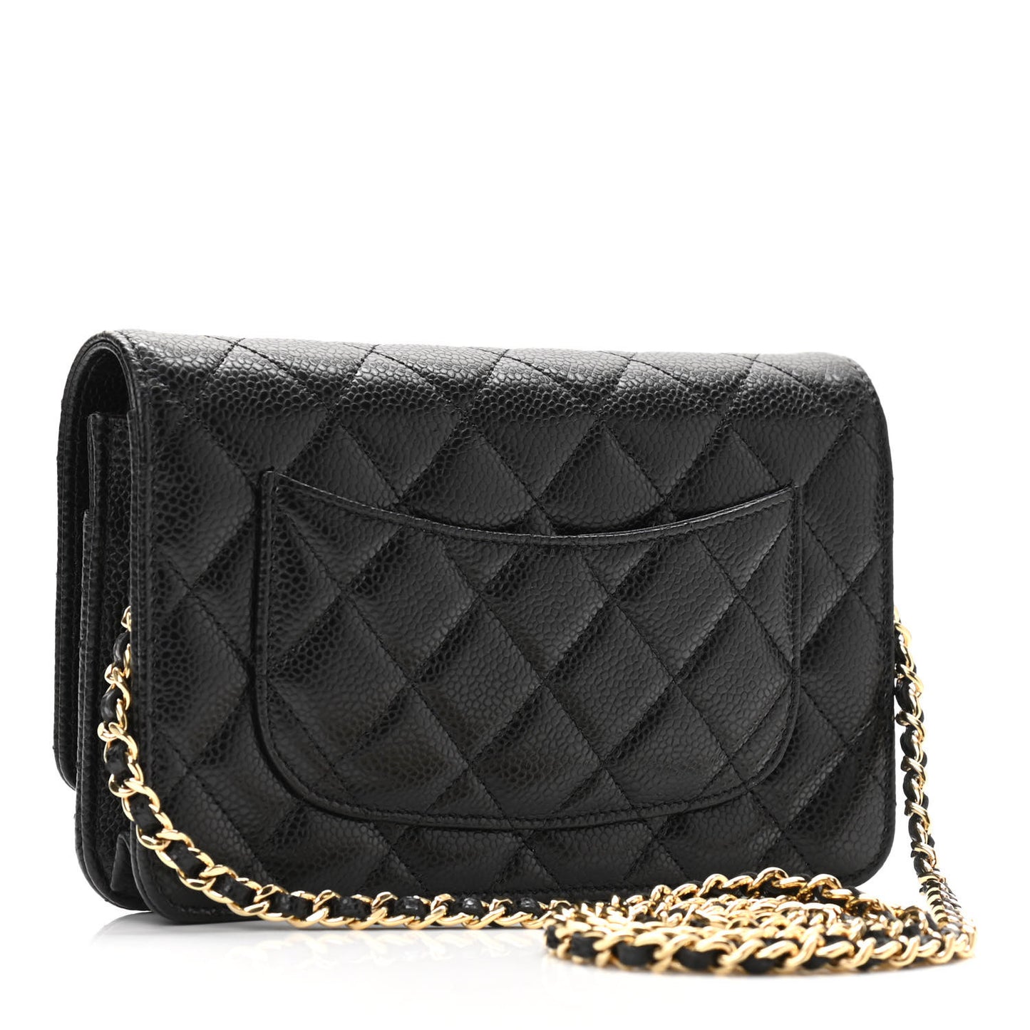 Caviar Quilted Wallet On Chain WOC Black