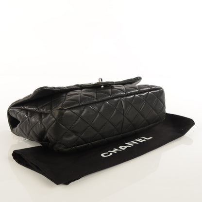 Chanel Washed Lambskin Quilted Jumbo Single Flap Bijoux Chain Black 4 of 9