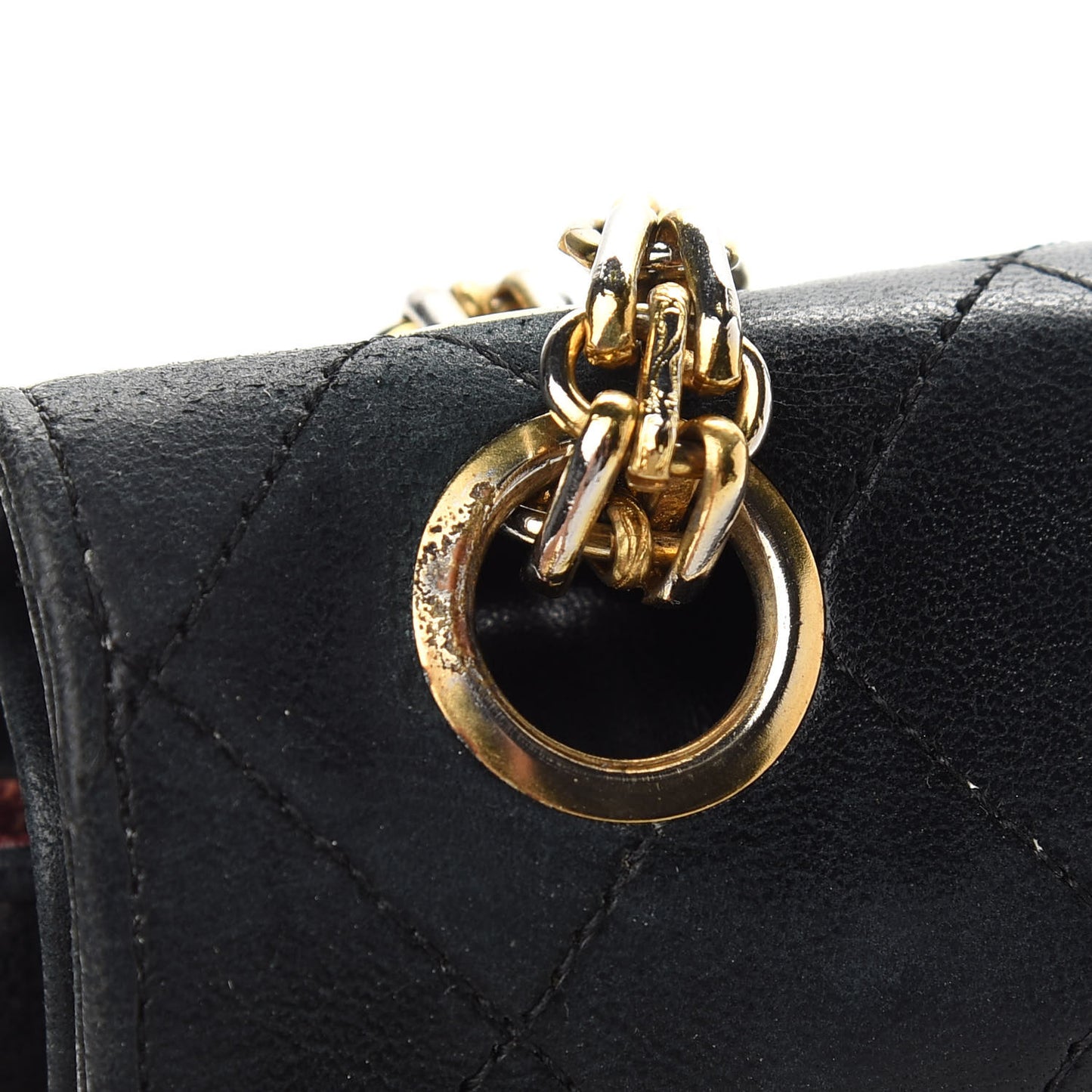 Lambskin Quilted Medium Double Flap Bijoux Chain Black
