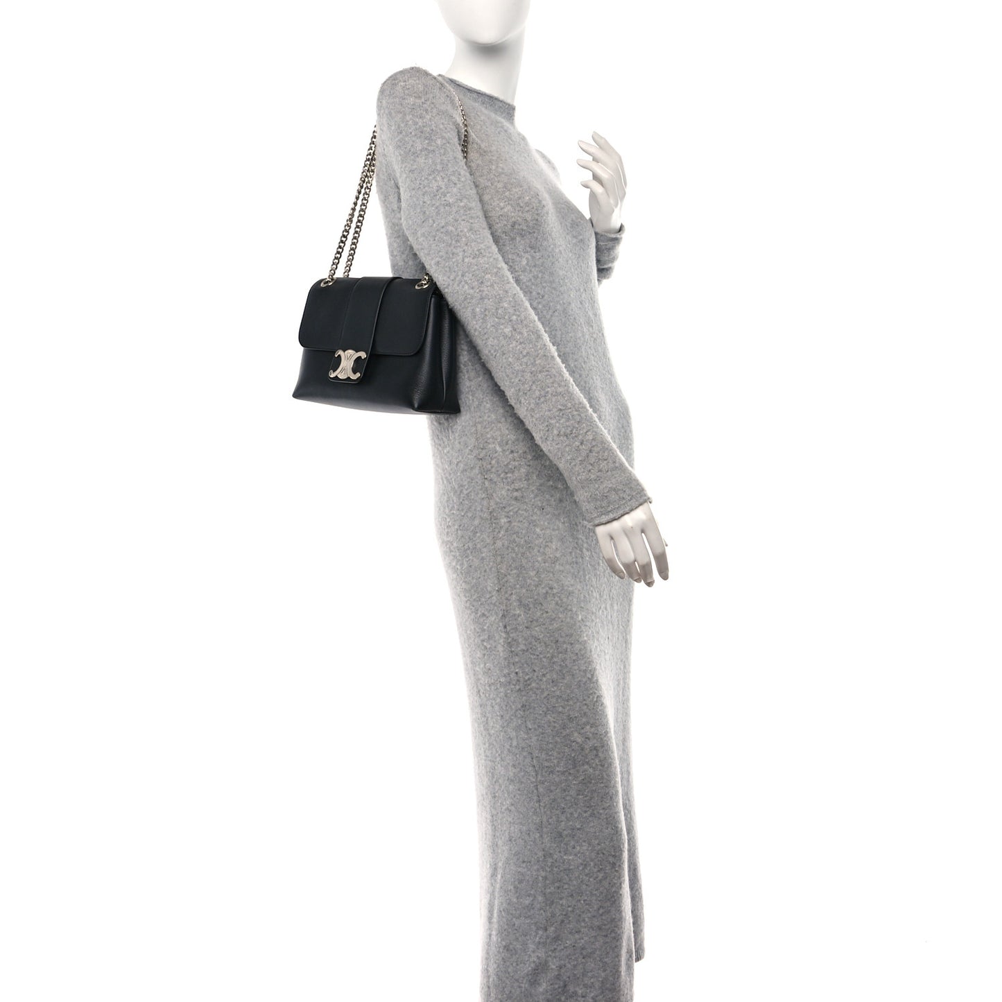 Supple Calfskin Medium Victoire Bag Black