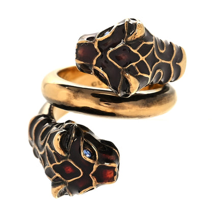 Gucci Tiger Heads Double Wrap Ring 49 5 Aged Gold 1 of 4