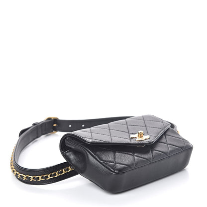 Chanel Calfskin Quilted Flap Waist Bag Black 4 of 9
