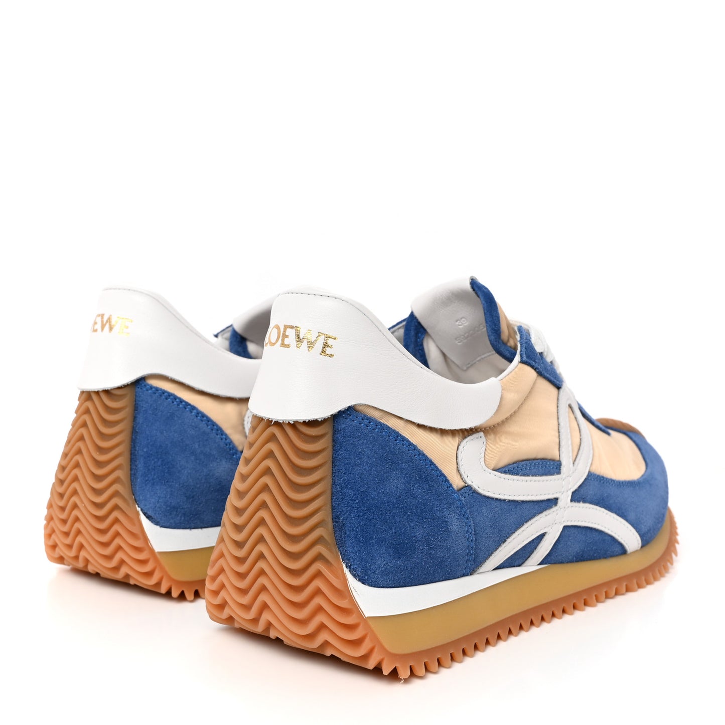 Nylon Suede Flow Runner Sneakers 39 Twill Light Denim