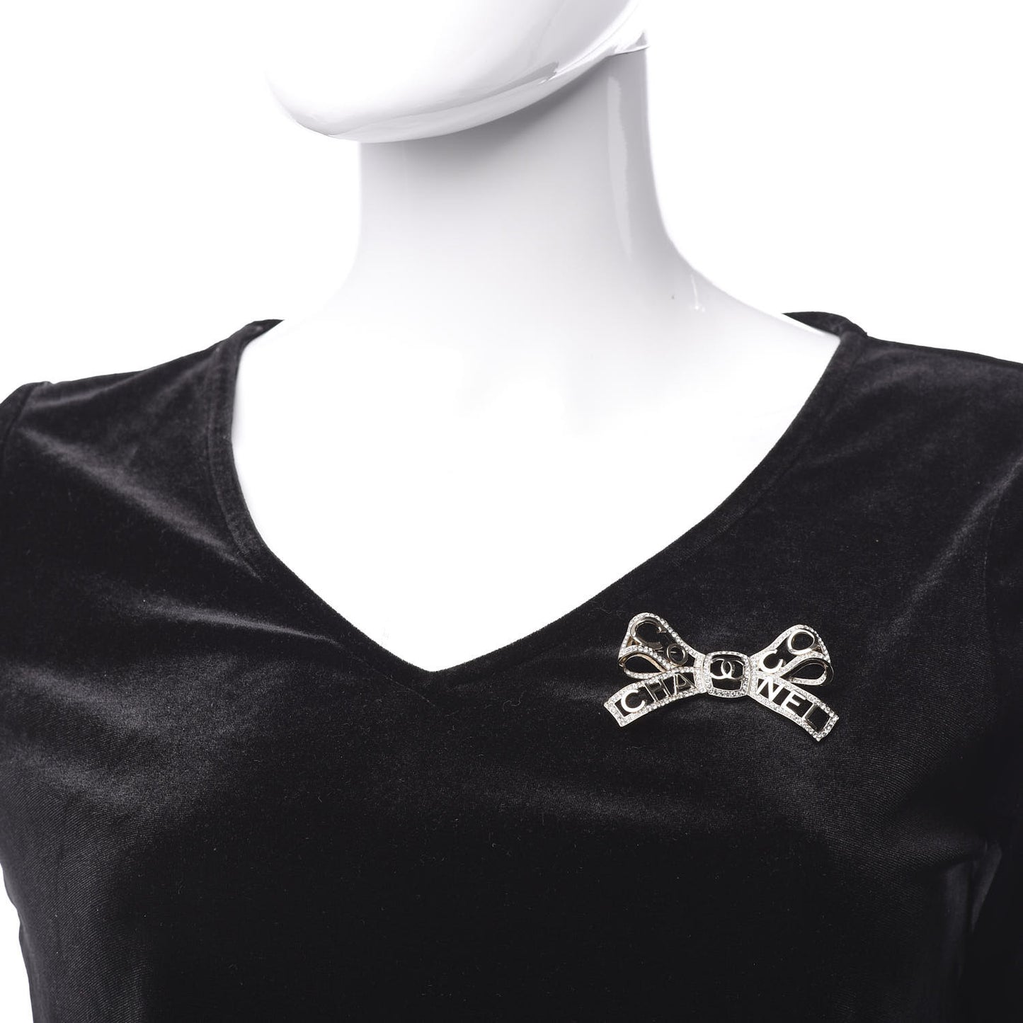 Metal Crystal Bow-tiful CC Brooch Gold