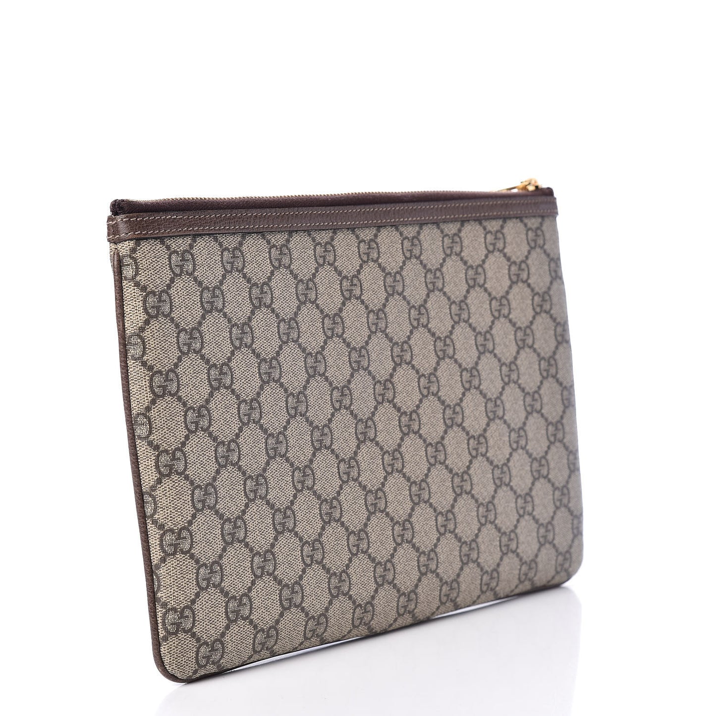 GG Supreme Monogram Large Ophidia Pouch Clutch Brown