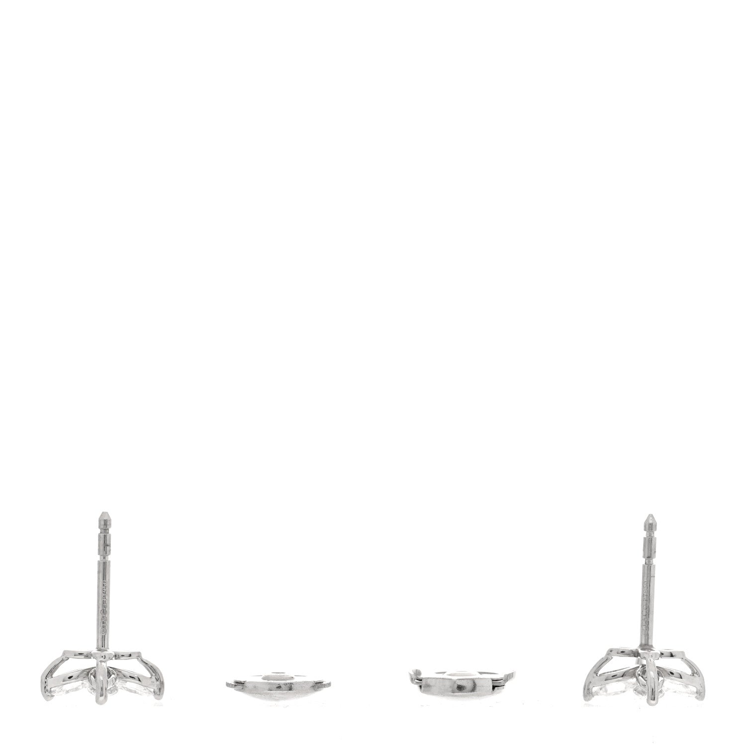 Tiffany Platinum Diamond .64ct Small Victoria Earrings 3 of 5