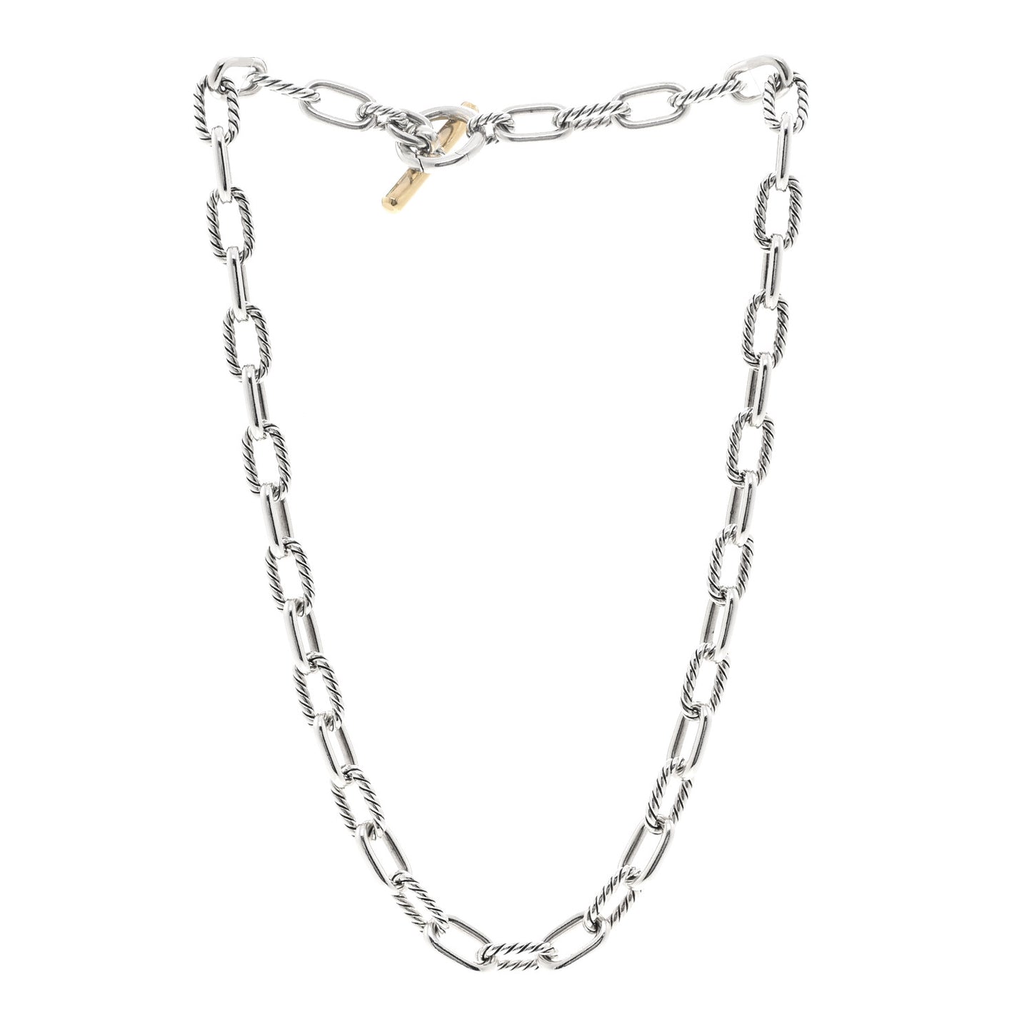 Sterling Silver 18K Yellow Gold 8.5mm Madison Chain Toggle Necklace