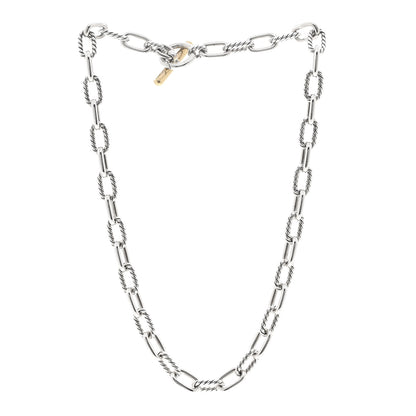 David Yurman Sterling Silver 18K Yellow Gold 8.5mm Madison Chain Toggle Necklace 3 of 6