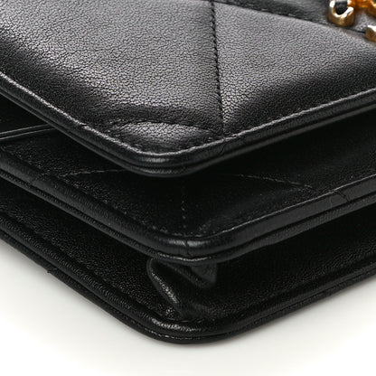 Chanel Lambskin Quilted Chanel 19 Wallet On Chain WOC Black 10 of 17