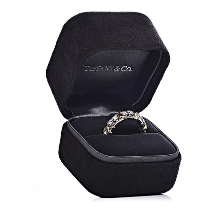Tiffany 18K Yellow Gold Platinum Diamond Schlumberger Sixteen Stone Ring 50 5.5 8 of 8