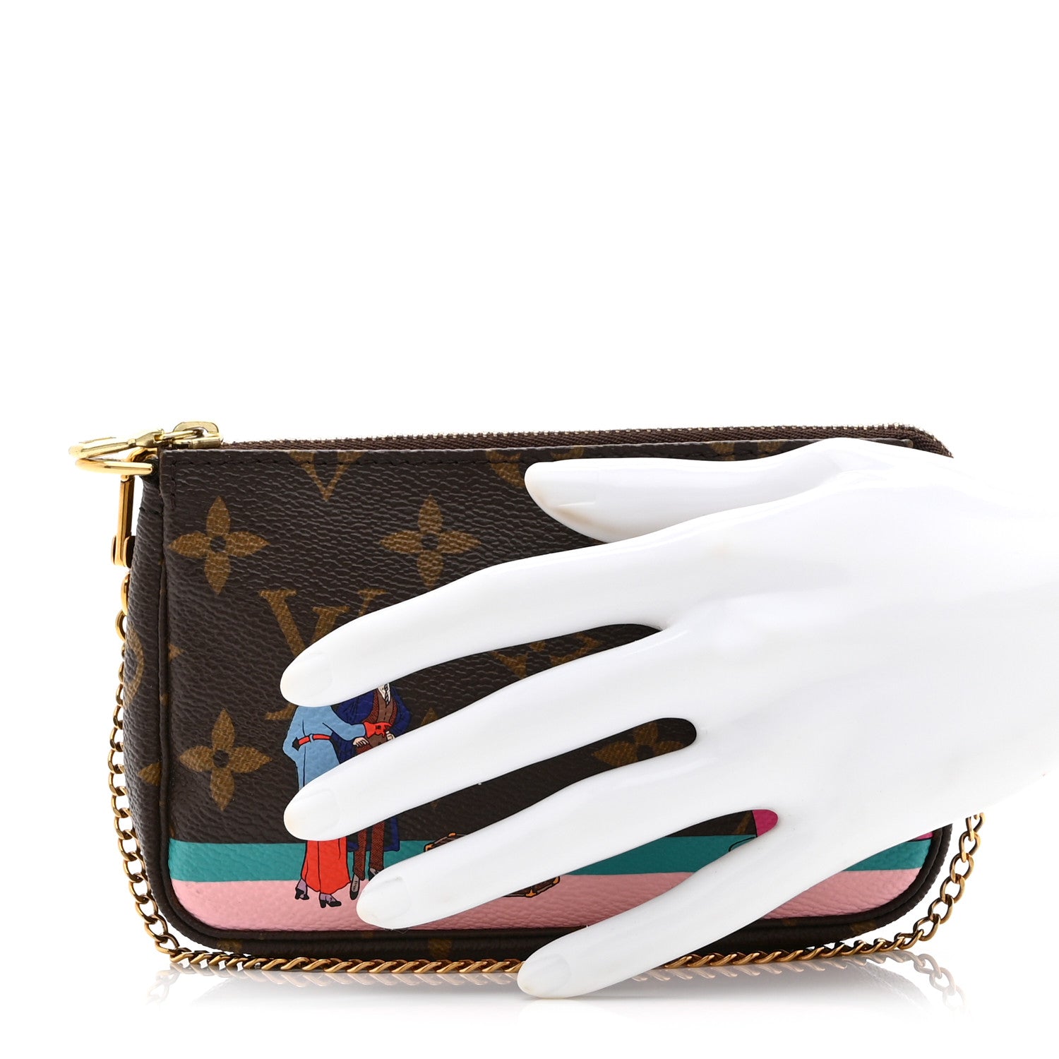 Louis Vuitton Monogram 2016 Christmas Animation Mini Pochette Accessories Rose Ballerine 2 of 9