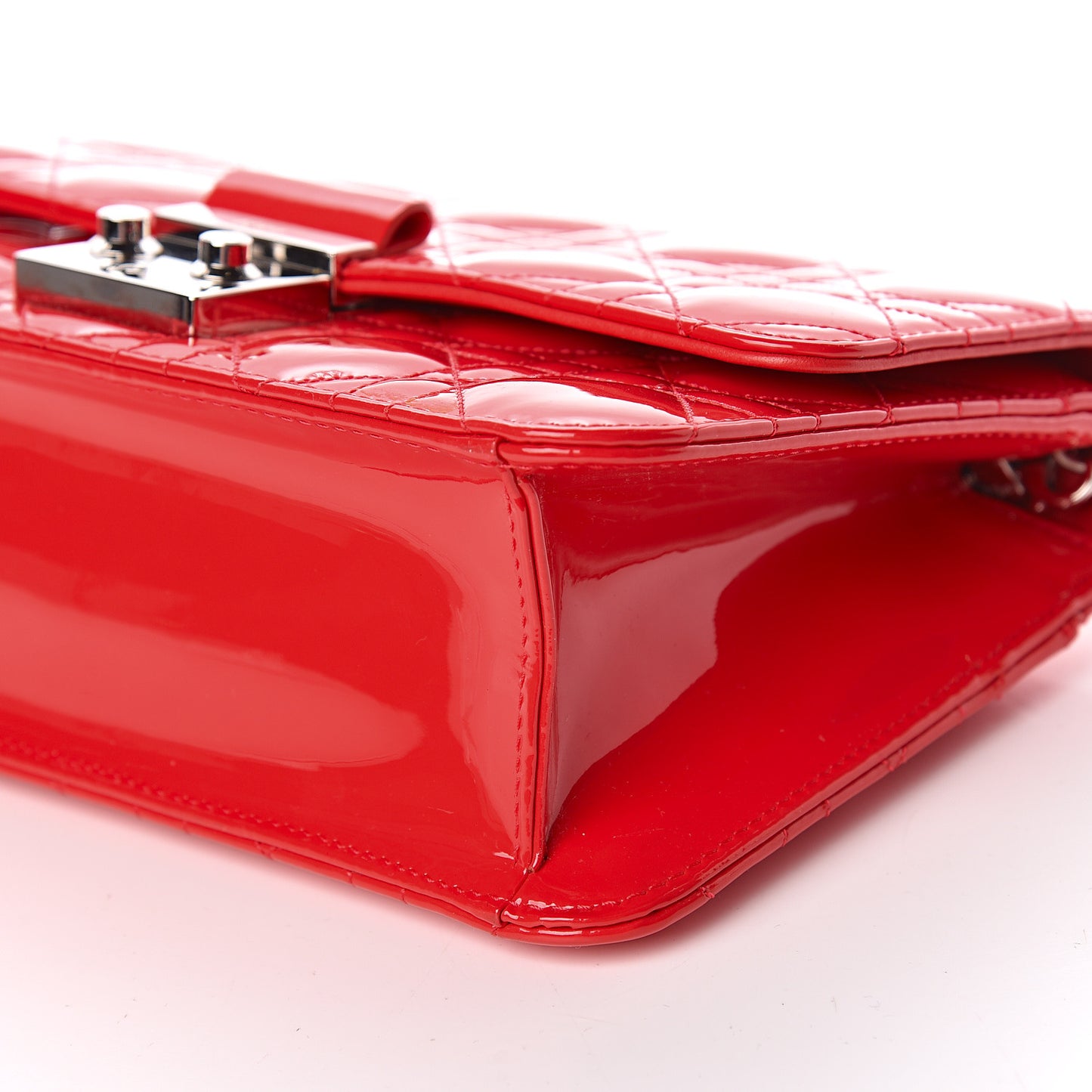 Patent Cannage Miss Dior Promenade Pouch Red