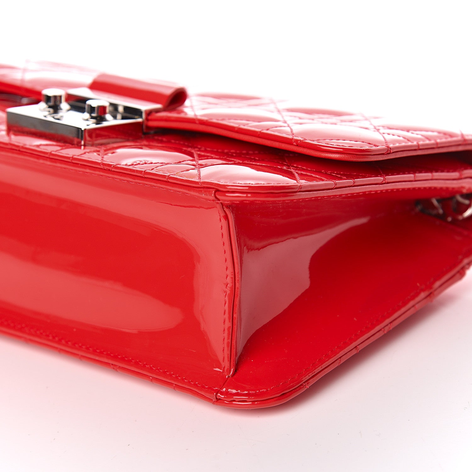 Christian Dior Patent Cannage Miss Dior Promenade Pouch Red 9 of 10