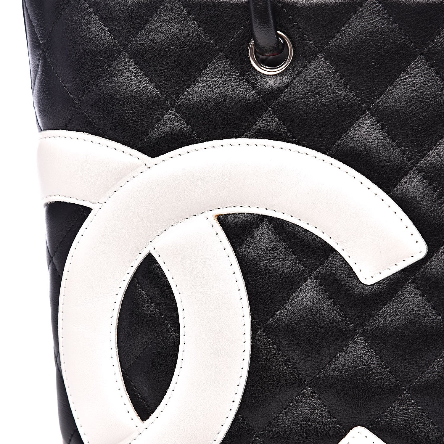 Chanel Calfskin Quilted Medium Cambon Tote Black White 11 of 13