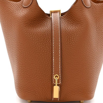 Hermes Taurillon Clemence Picotin Lock 18 PM Gold 8 of 11