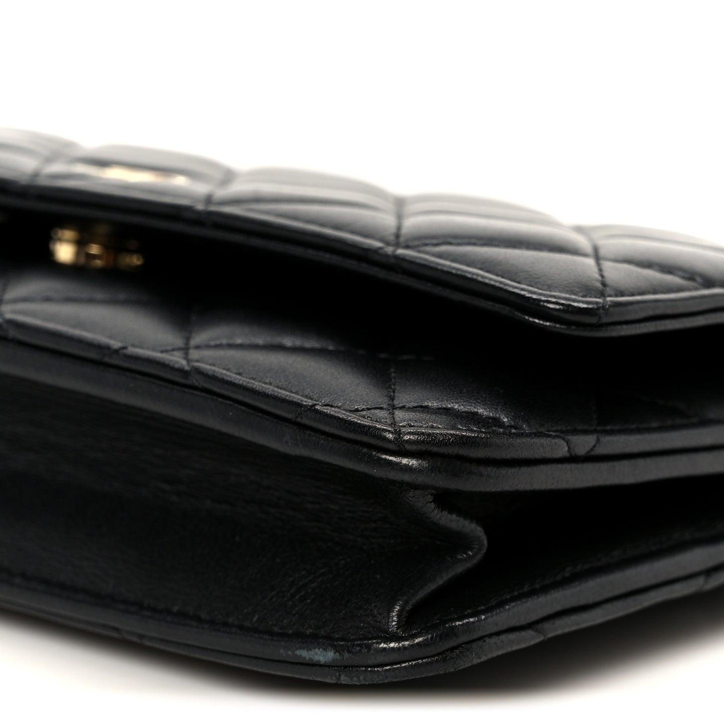 Lambskin Quilted Wallet On Chain WOC Black