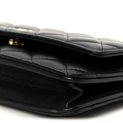 Chanel Lambskin Quilted Wallet On Chain WOC Black 11 of 12