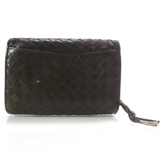 Nappa Intrecciato Compact Wallet Ebano