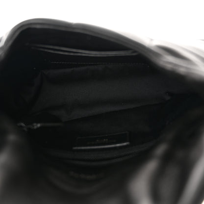 Saint Laurent Lambskin Quilted Toy Loulou Puffer Monogram Monochrome Chain Satchel Black 5 of 10