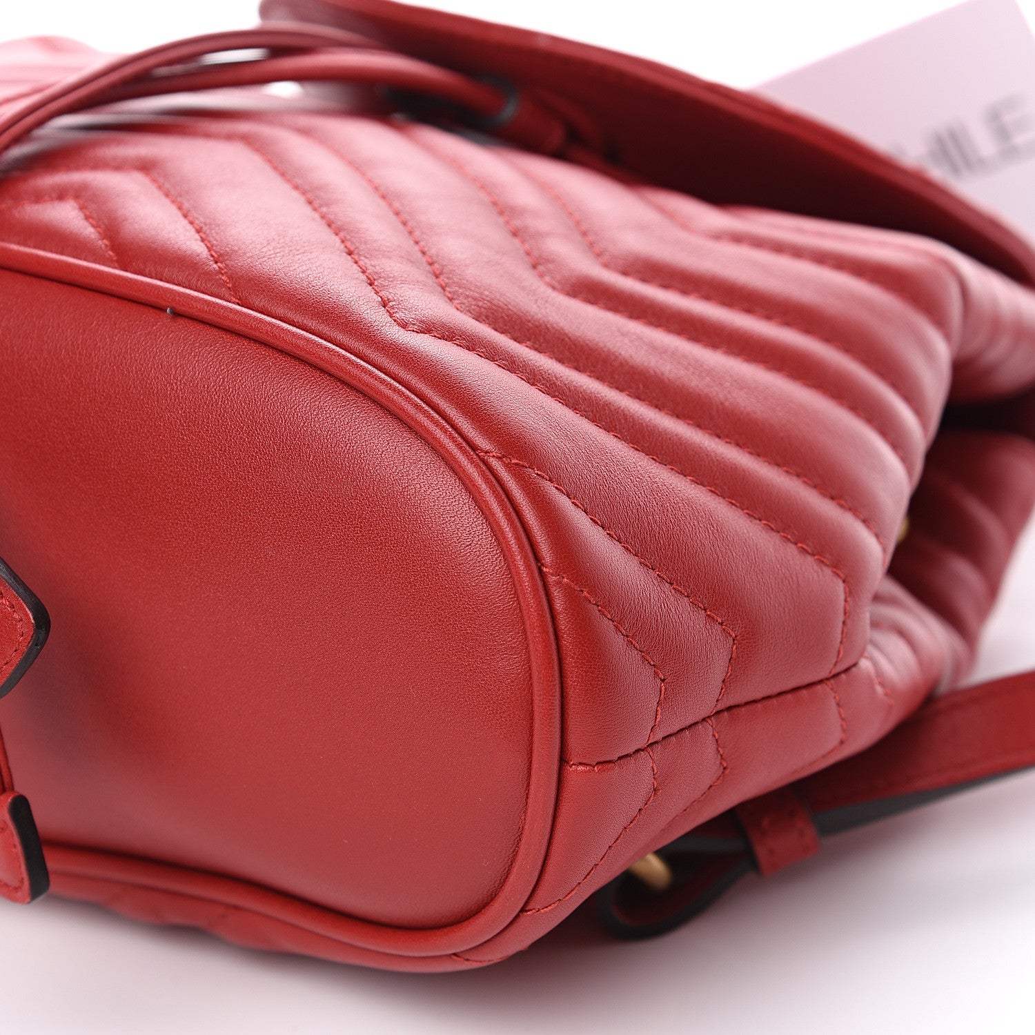 Gucci Calfskin Matelasse GG Marmont Flap Backpack Hibiscus Red 11 of 11