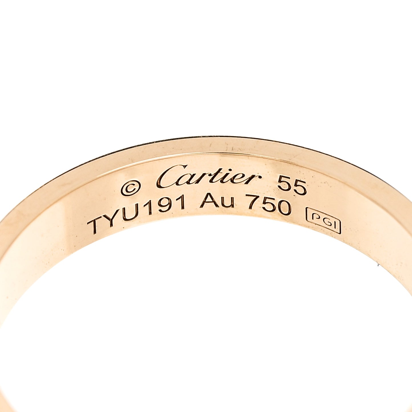 18K Yellow Gold 3.5mm LOVE Wedding Band Ring 55 7.25