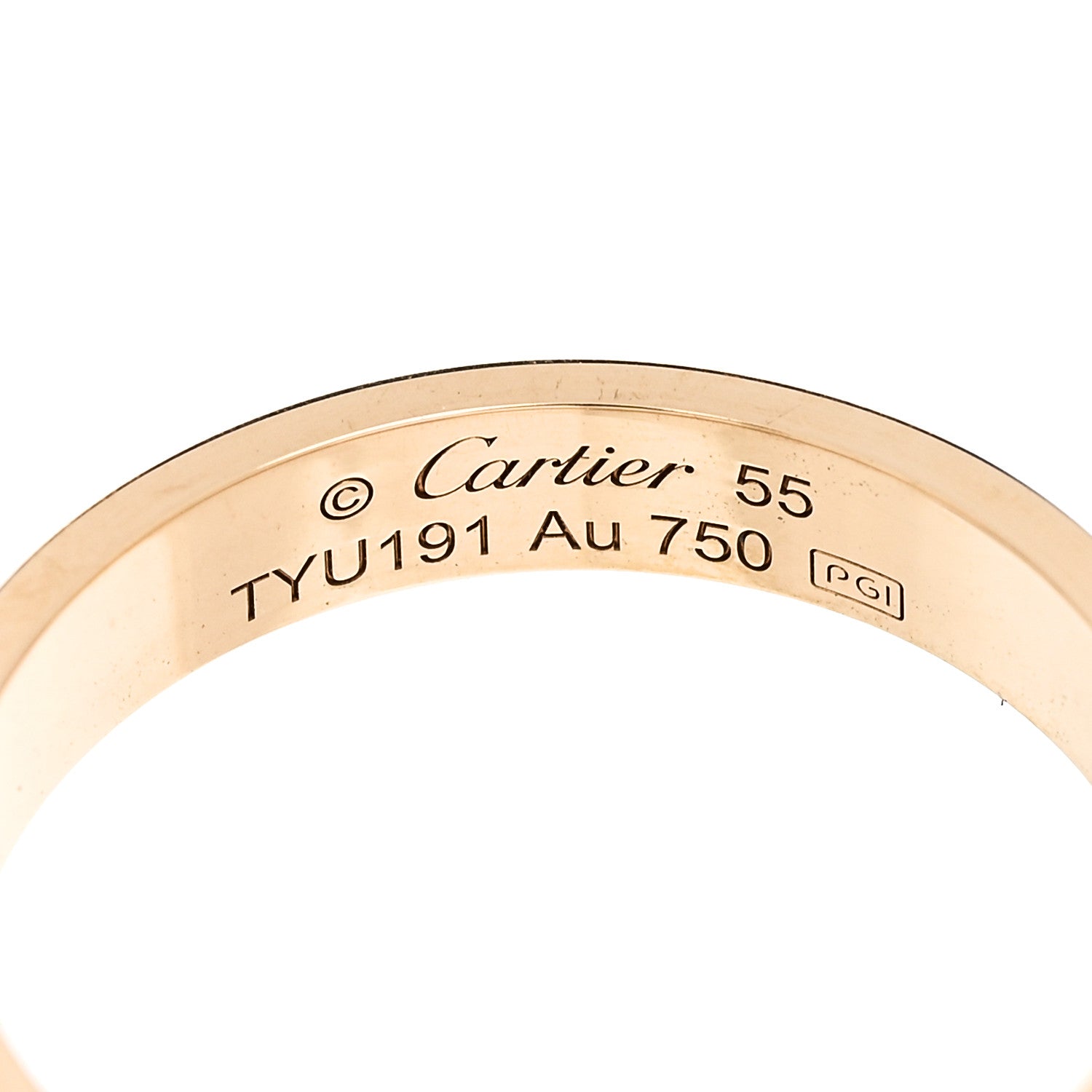 Cartier 18K Yellow Gold 3.5mm LOVE Wedding Band Ring 55 7.25 4 of 5