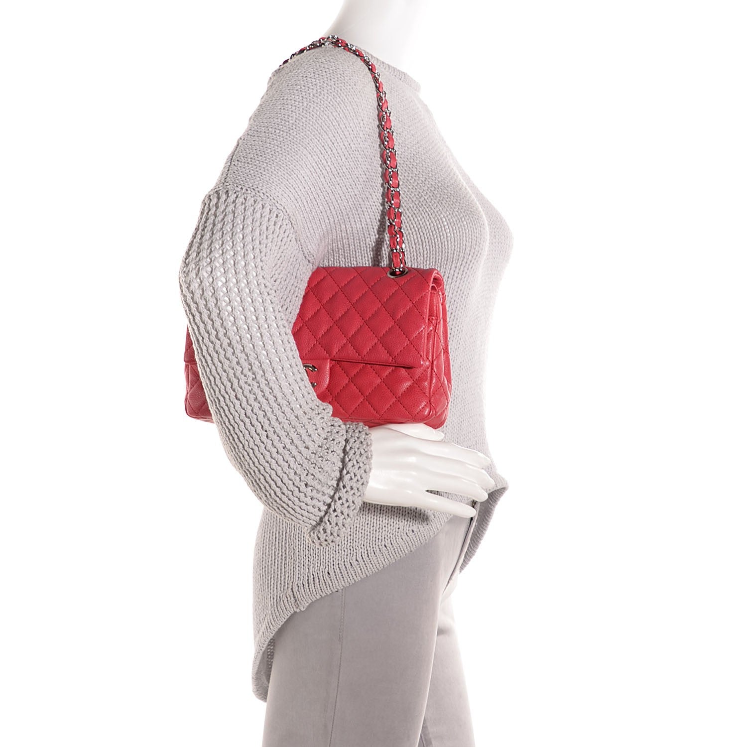 Chanel Washed Caviar Medium Double Flap Fuchsia 2 of 8