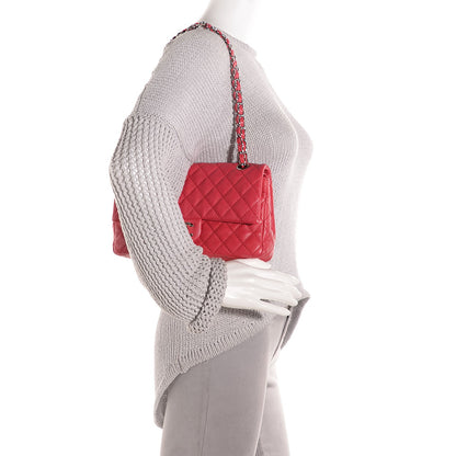 Chanel Washed Caviar Medium Double Flap Fuchsia 2 of 8