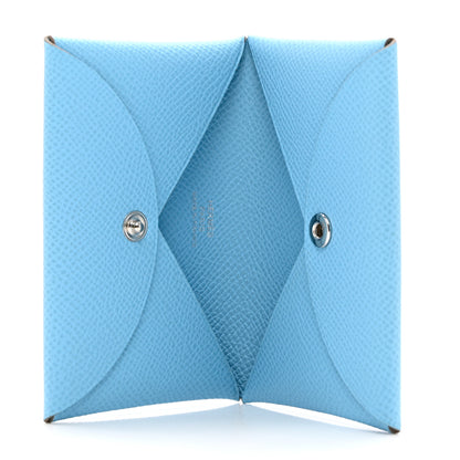 Hermes Epsom Calvi Card Case Celeste 5 of 7