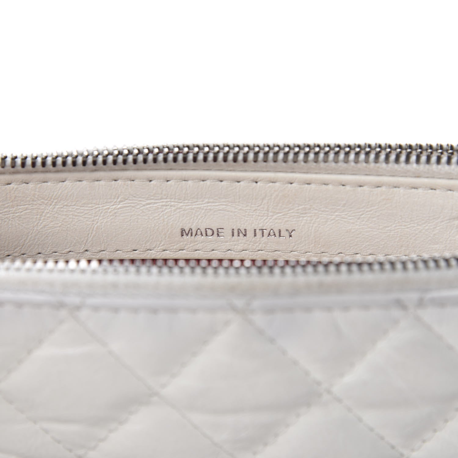 Chanel Aged Calfskin Quilted Small Gabrielle Clutch With Chain White Black 9 of 11