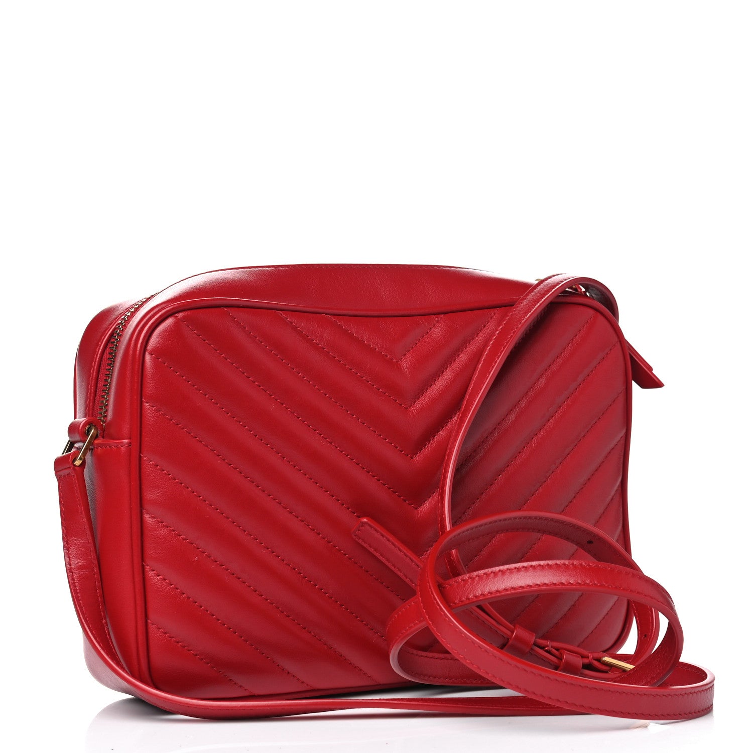 Saint Laurent Calfskin Matelasse Monogram Lou Camera Bag Eros Red 2 of 4