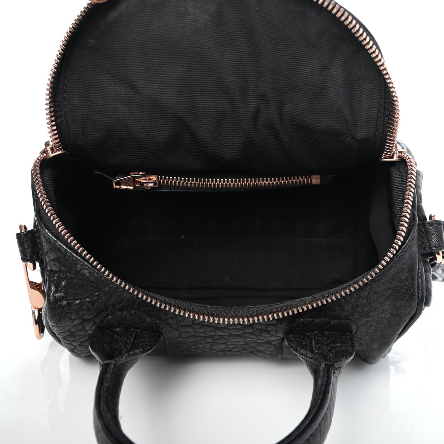 Alexander Wang Pebbled Lambskin Mini Rockie Black Rose Gold Hardware 4 of 4