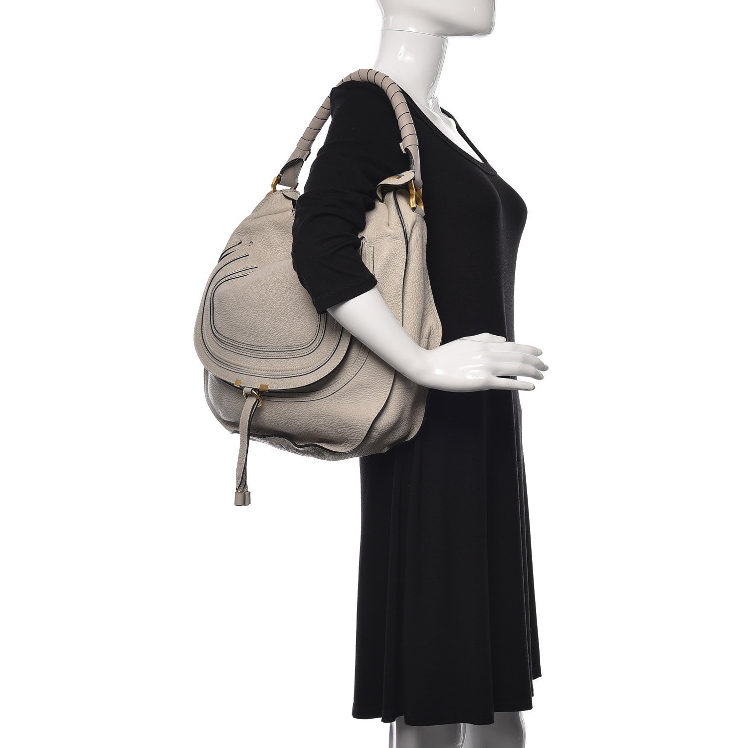 Chloe Calfskin Large Marcie Hobo Dove 2 of 11