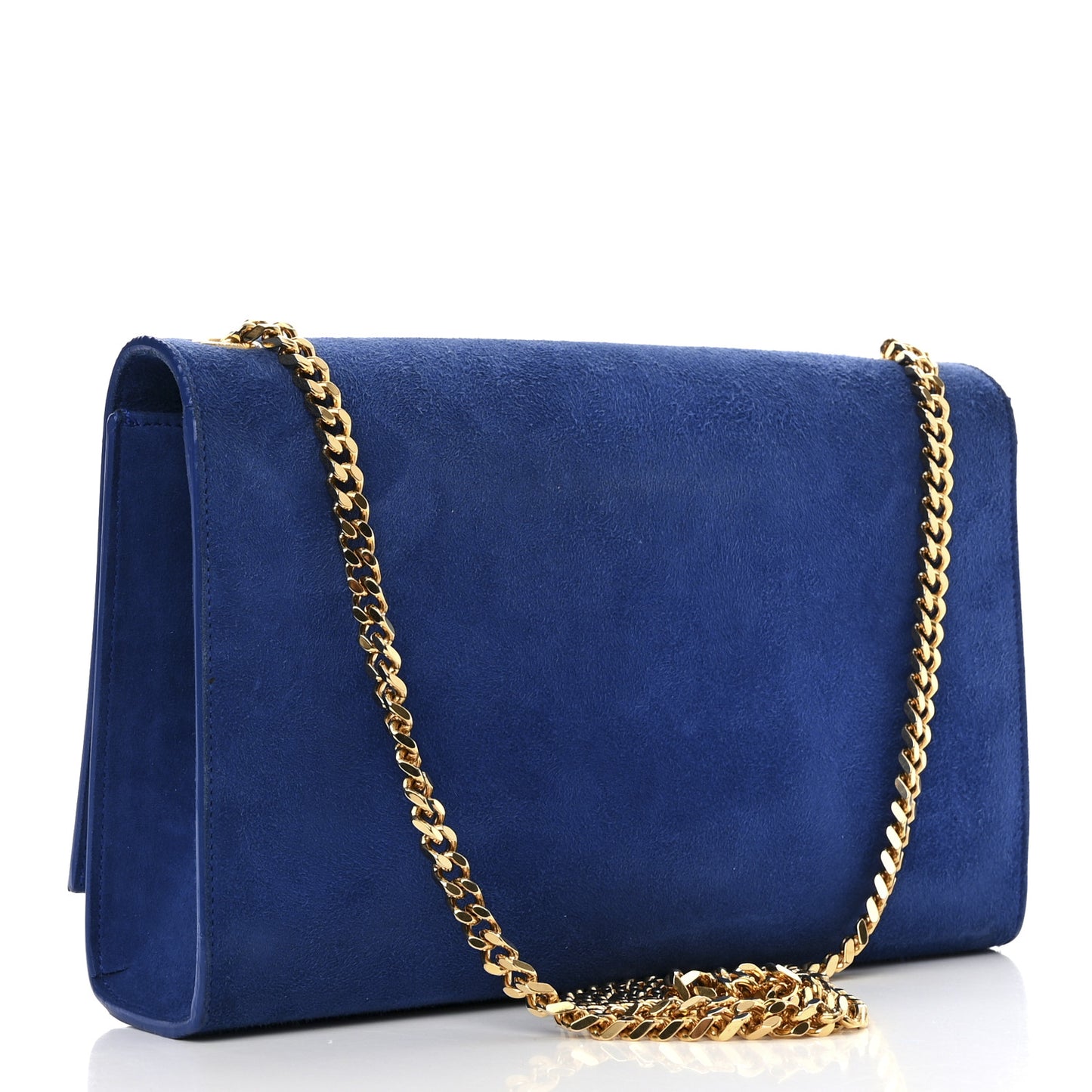 Suede Medium Monogram Kate Tassel Shoulder Bag Royal Blue