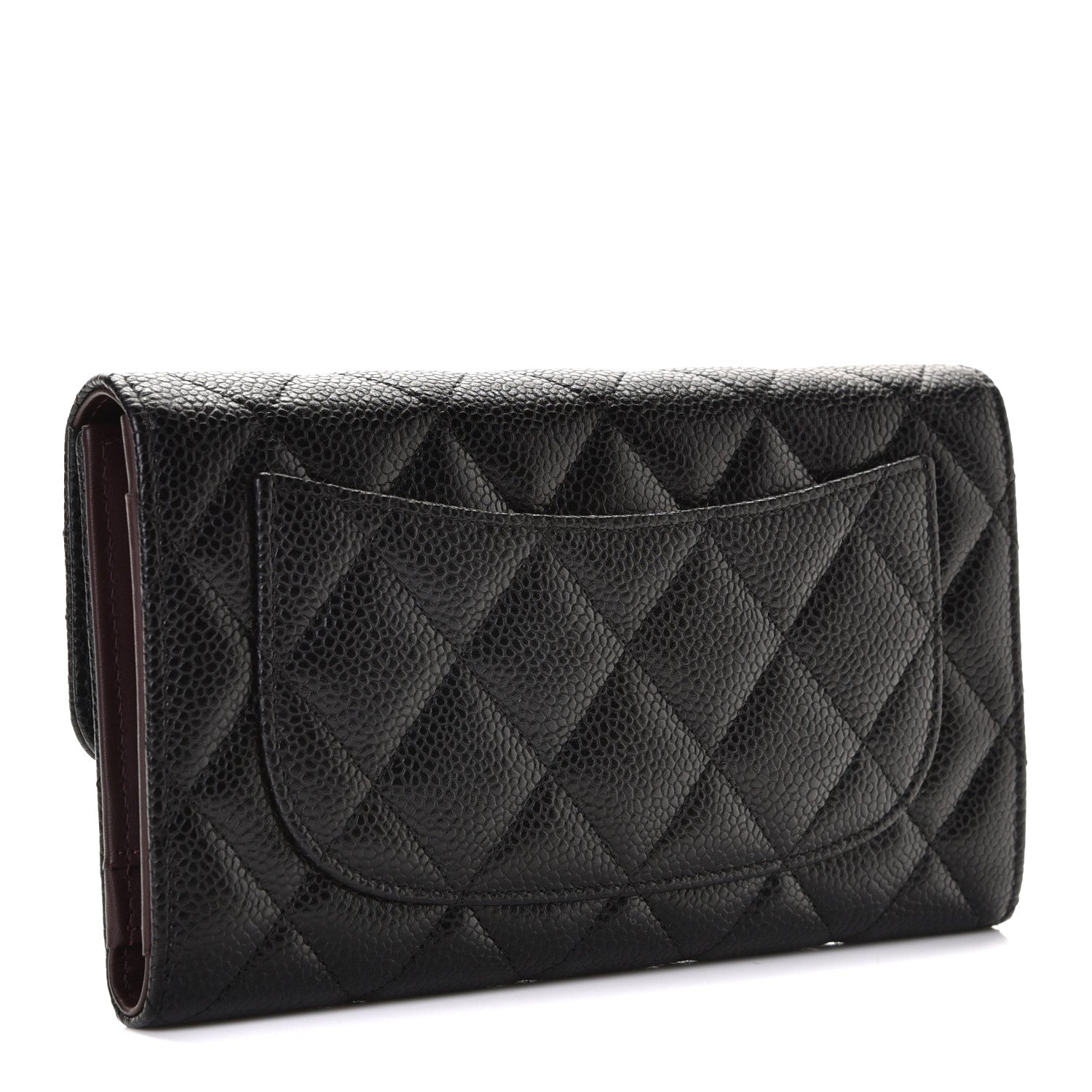 Chanel Caviar Quilted Long Flap Wallet Black 2 of 8