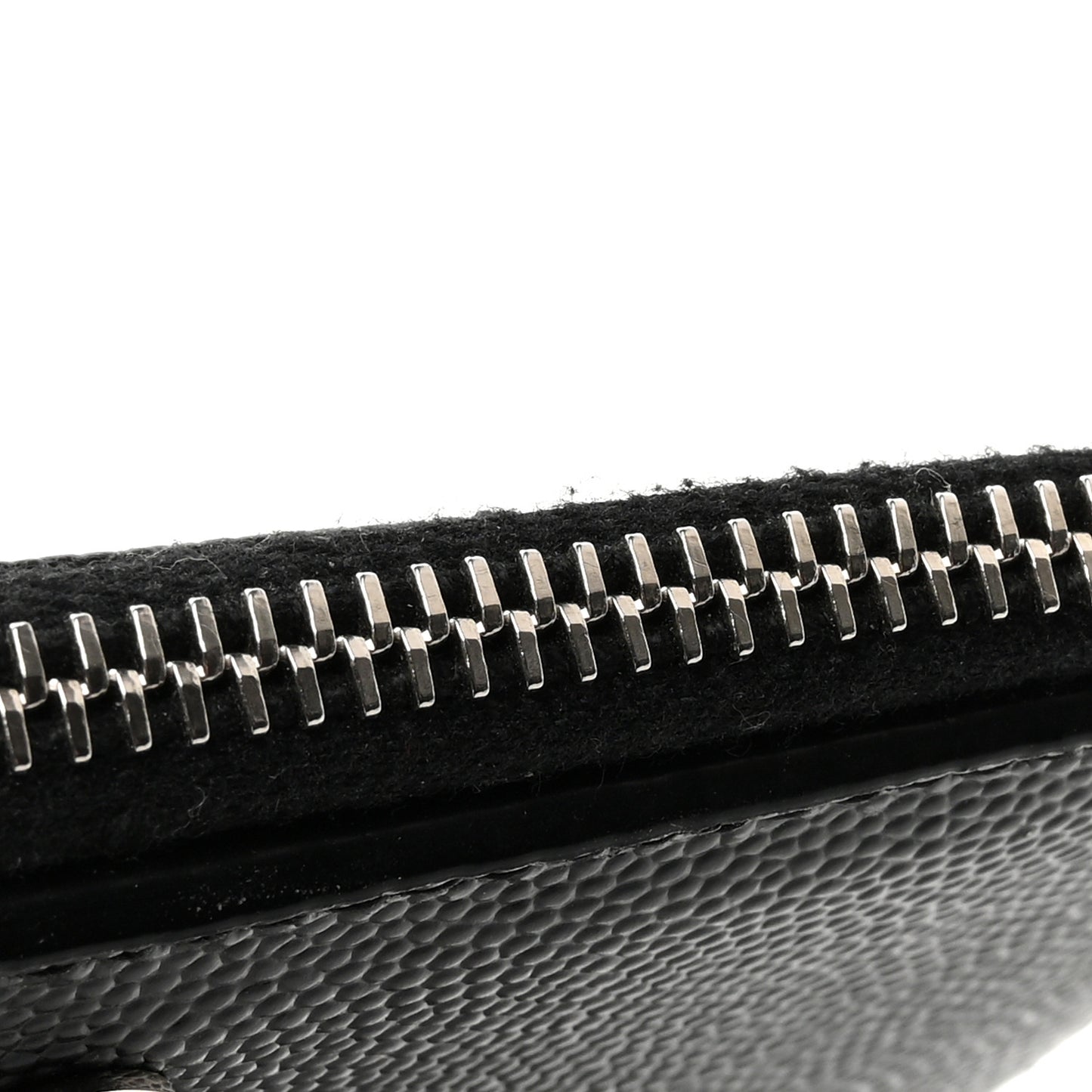 Grain De Poudre Matelasse Chevron Monogram Zipped Two-Part Wallet Black