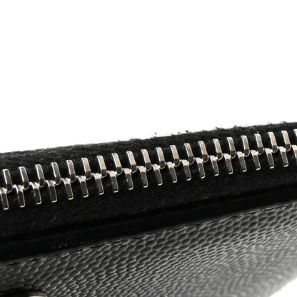 Saint Laurent Grain De Poudre Matelasse Chevron Monogram Zipped Two-Part Wallet Black 9 of 9