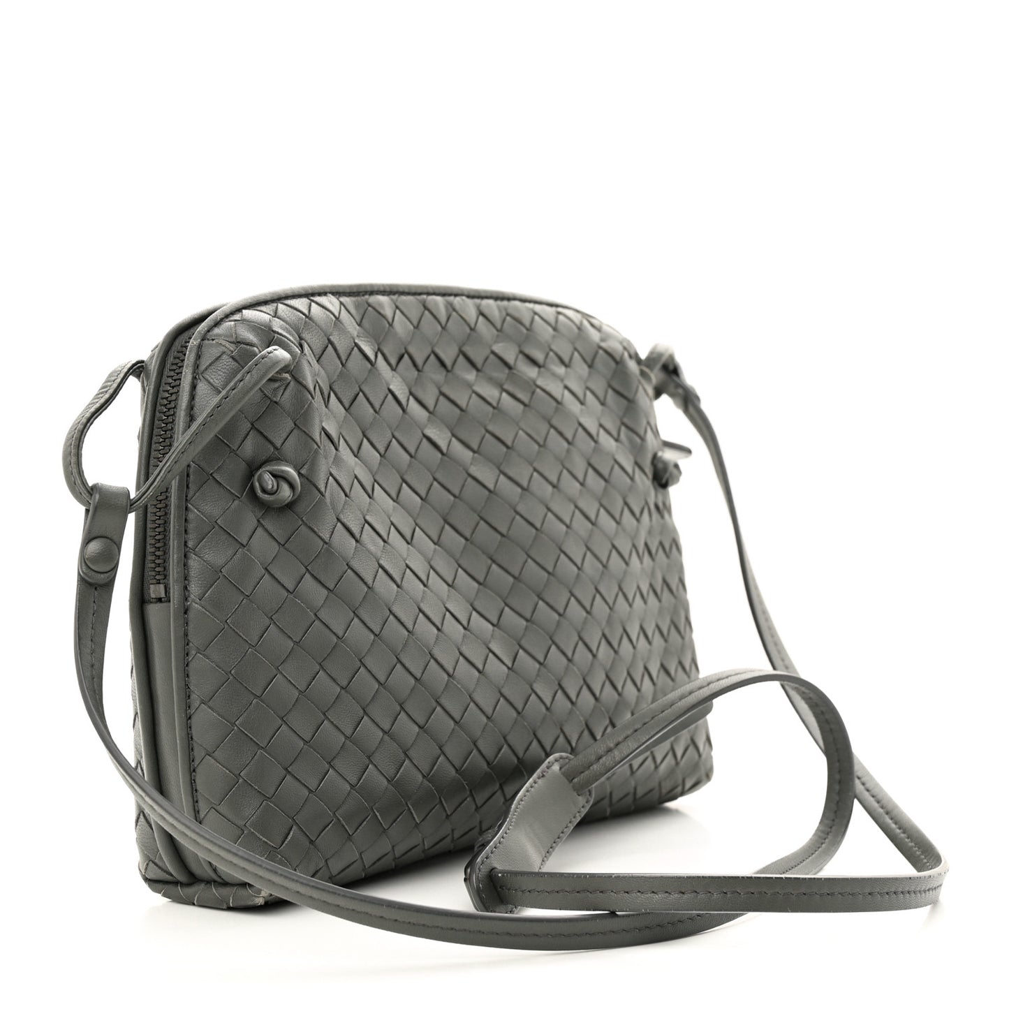 Nappa Intrecciato Nodini Crossbody Messenger New Light Grey