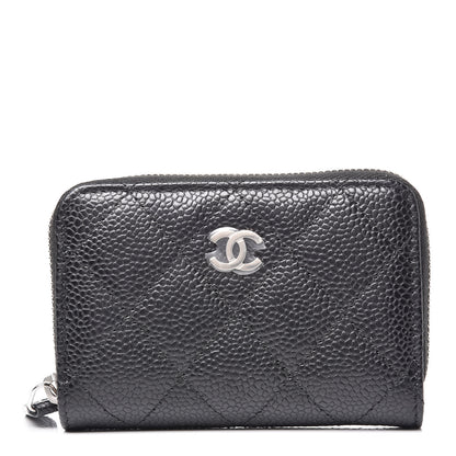 Chanel Caviar Quilted Zip Coin Purse Black 1 of 9