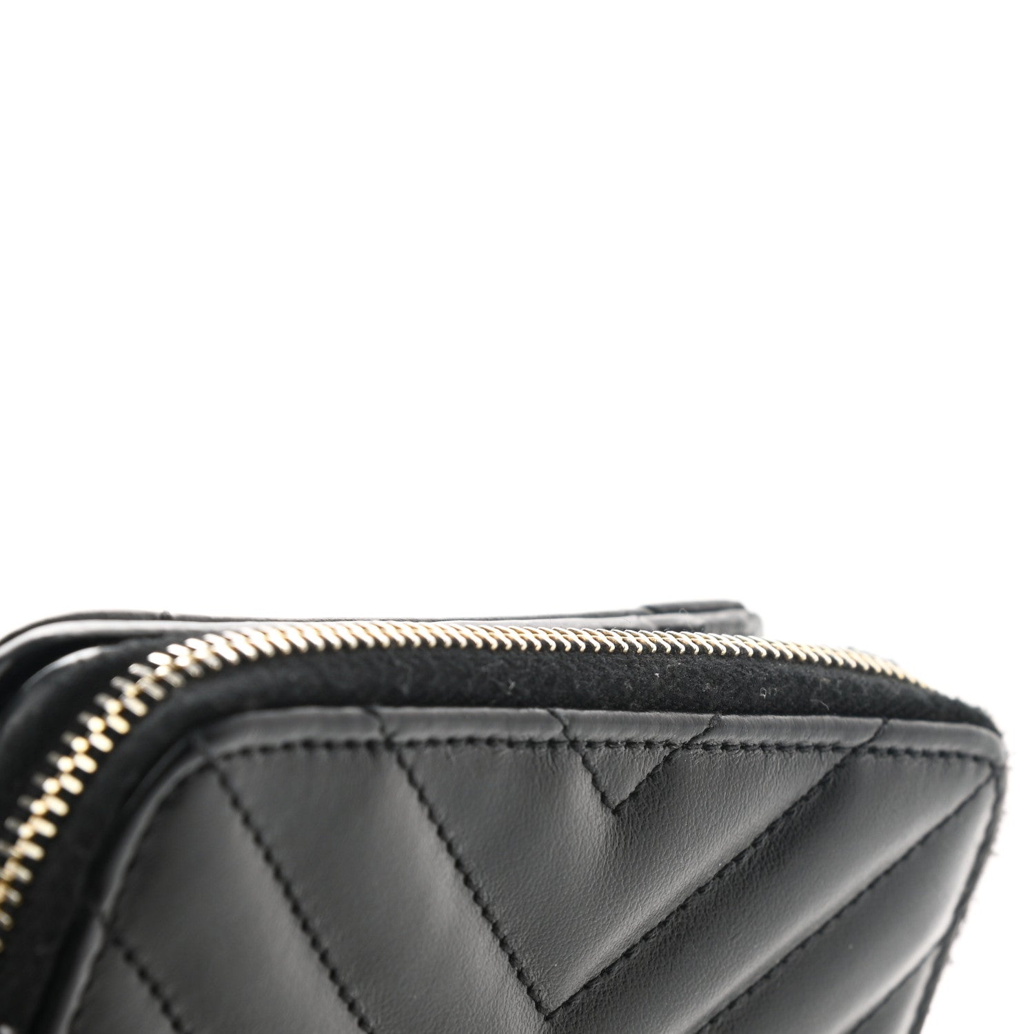 Saint Laurent Calfskin Matelasse Joan Compact Zip Around Wallet Black 9 of 9