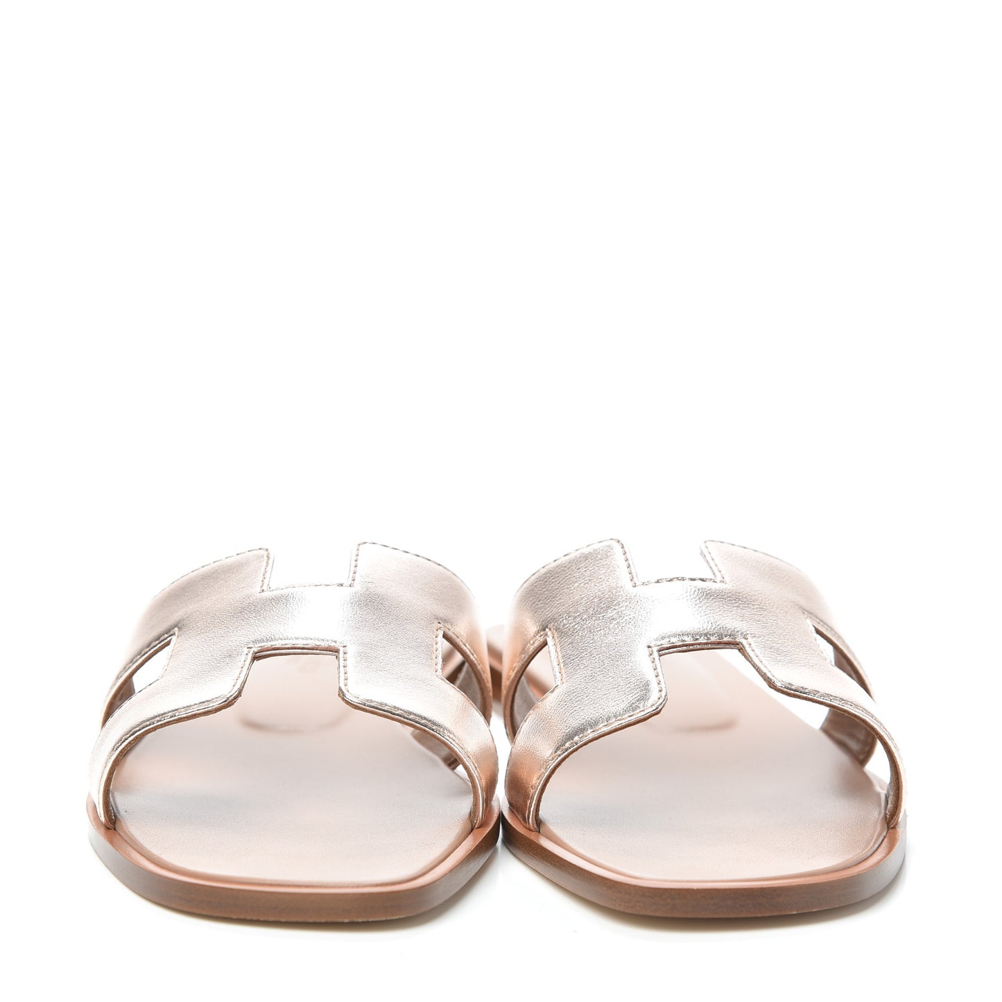 Metallic Nappa Oran Sandals 37 Rose Dore