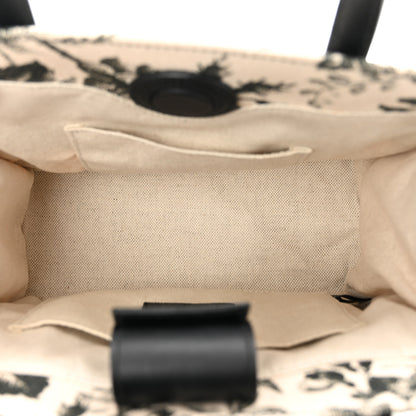 Gucci Canvas Herbarium Print Ribbon Top Handle Bag Black 5 of 10